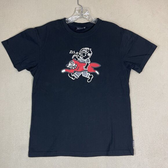 Icecream T Shirt Mens M Black Whistle Graphic Short Sleeve Crew‎ Neck Tee - Picture 1 of 11